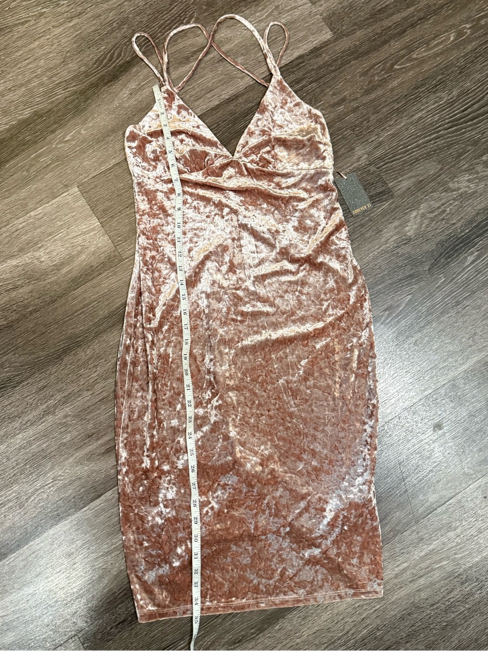 Forever 21 Blush Velvet Midi Slip Dress